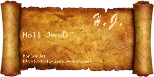 Holl Jenő névjegykártya